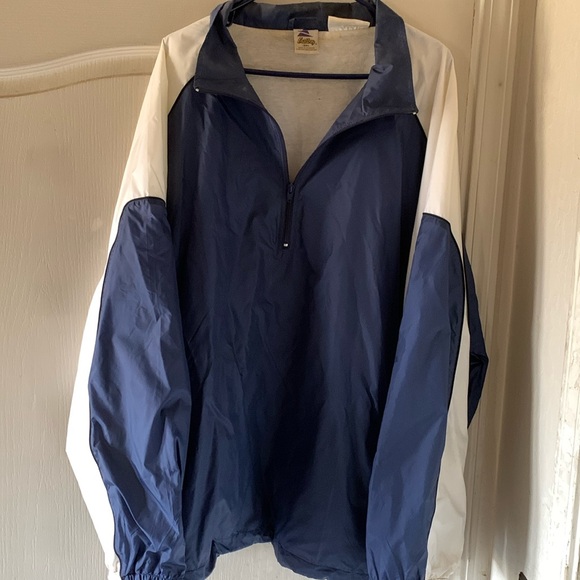 Men's Blue and White Windbreaker Jacket with matching pants - Picture 1 of 6